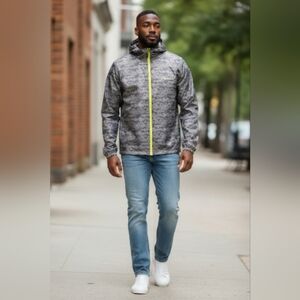 Compass 360 Men's Urban Cloud Camo Rain Jacket Waterproof Windproof Outdoor